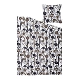Ensemble de couette LUNDSKAFTING, blanc avec imprimé botanique sauvage, mélange coton/lyocell impeccable, rectangulaire avec fermeture à glissière.