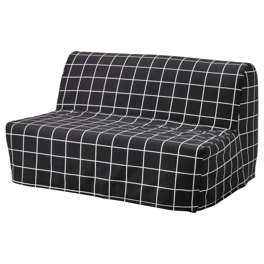 LYCKSELE Housse convertible 2 places, Lillsele blanc/noir IKEA