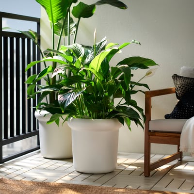 Jardinière ronde blanche