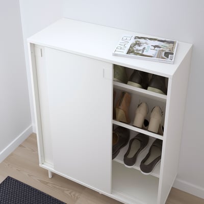 HEMNES Range-chaussures 4 casiers, blanc, 107x101 cm - IKEA Belgique