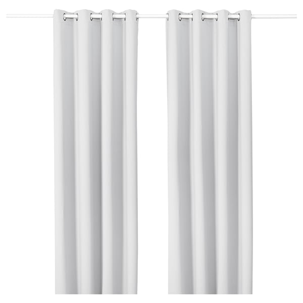 Majgull Rideaux Occultant 2 Pieces Avec Oeillets Gris Clair Gris Clair Ikea