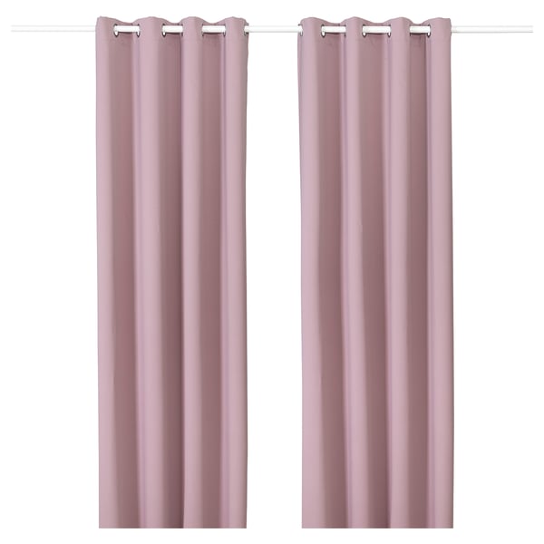 Majgull Rideaux Occultant 2 Pieces Avec Oeillets Rose Clair Rose Clair Ikea