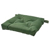 Coussin de chaise en polyester recyclé vert MALINDA, carré, rembourré épais.