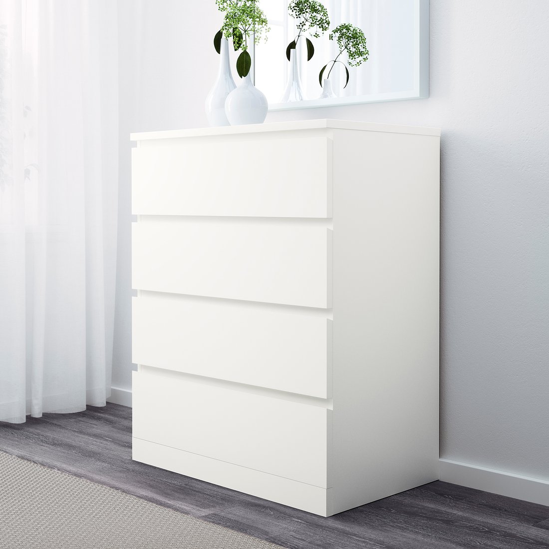 MALM Commode 4 tiroirs, blanc, 80x100 cm IKEA