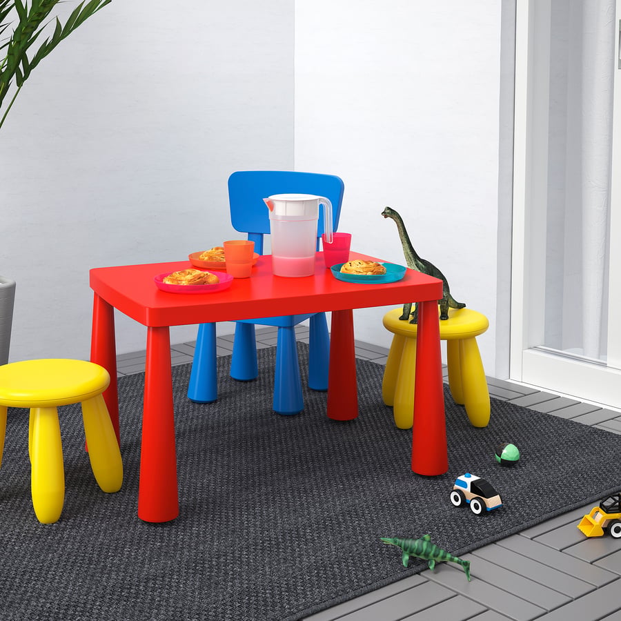 MAMMUT Table enfant intérieur/extérieur rouge - IKEAPEDIA