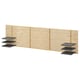 Tête de lit en bois nommée MANDAL avec 4 étagères grises pour un rangement minimaliste.