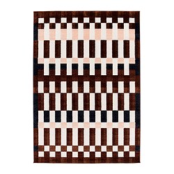 MARKBLÅMME Tapis, poils ras, multicolore/motif carreaux, 160x230 cm