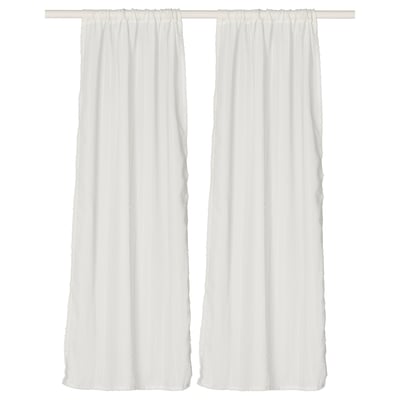 MATILDA Voilage, 2 pièces, blanc/avec ourlet pour tringle, 60x120 cm