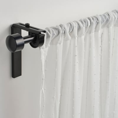 MATILDA Voilage, 2 pièces, blanc/avec ourlet pour tringle, 60x120 cm