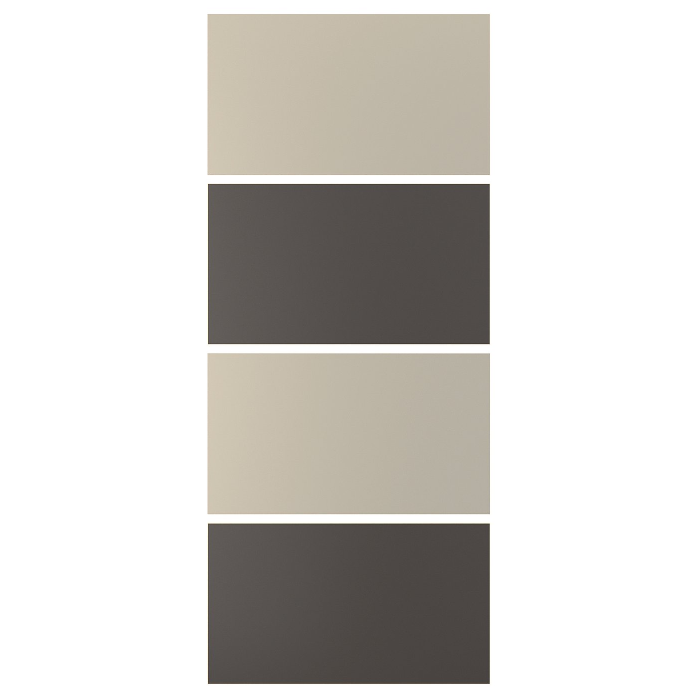 MEHAMN 4 panneaux pour porte coulissante - gris foncé/gris-beige 100x236 cm