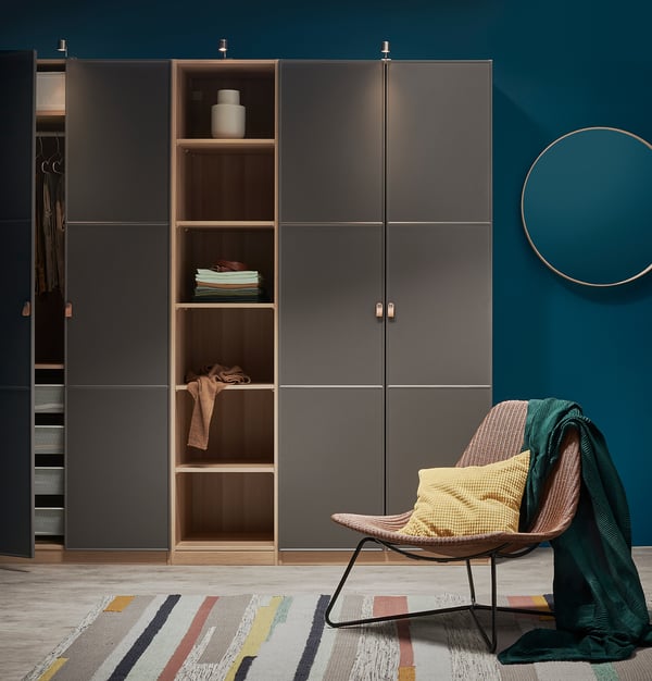 Meraker Porte Avec Charnieres Gris Fonce 50x229 Cm Ikea