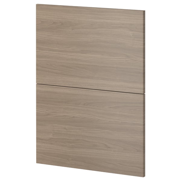 Armoire de cuisine METOD à motif noyer, brun clair, lignes épurées, poignées minimalistes.