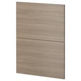 Armoire de cuisine METOD à motif noyer, brun clair, lignes épurées, poignées minimalistes.