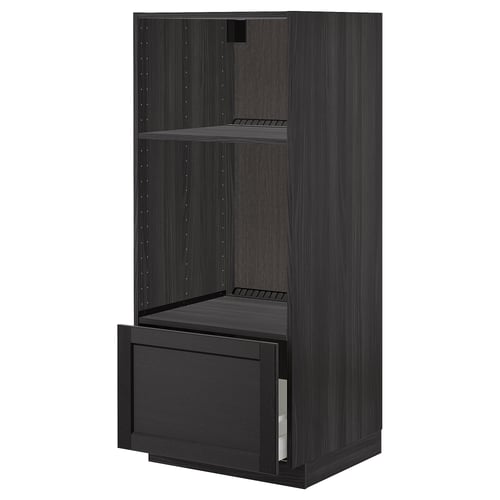 Colonne Pour Four Et Micro Onde Encastrable Metod Arm Four Micro Tir Noir Lerhyttan Teinte Noir 60x60x140 Cm Ikea