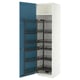 METOD Armoire avec rangement coulissant, blanc/Lerhyttan bleu, 60x60x220 cm