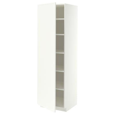METOD Armoire avec tablettes, blanc/Aspudden blanc mat, 60x60x200 cm