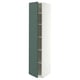 METOD Armoire avec tablettes, blanc/Aspudden gris-vert foncé, 40x60x200 cm