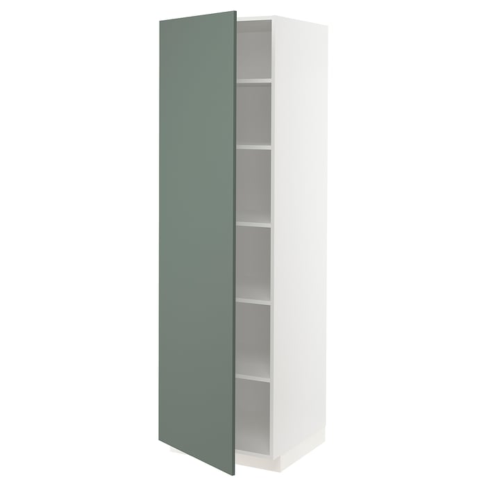 METOD armoire avec tablettes, blanc/Bodarp gris vert, 60x60x200 cm IKEA