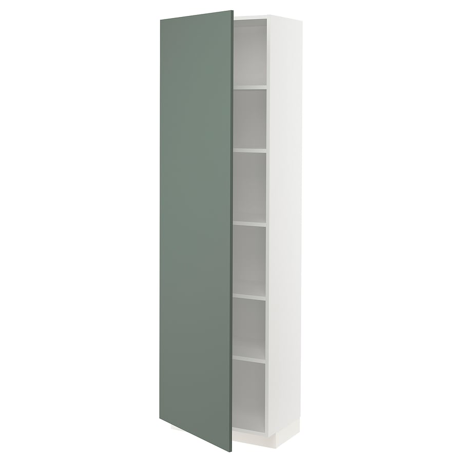 METOD armoire avec tablettes, blanc/Bodarp gris vert, 60x37x200 cm IKEA