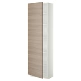 Armoire de cuisine METOD, brun clair, rectangulaire mince, haute avec étagères.