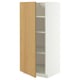 METOD Armoire avec tablettes, blanc/Sinarp plaqué chêne, 60x60x140 cm
