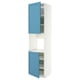 METOD Armoire four + 2 portes/tablette, blanc/Lerhyttan bleu, 60x60x240 cm