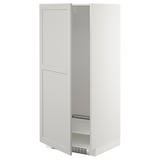 Armoire de cuisine METOD blanche avec intérieur gris et étagère réglable.