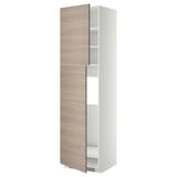 Grande armoire de cuisine blanche IKEA METOD avec portes effet bois.