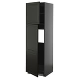 Armoire de cuisine noire METOD aux bords biseautés, élégante et moderne.