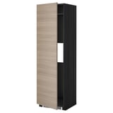 Meuble de cuisine haut METOD avec portes en noyer brokhult, cadre noir, forme carrée, design moderne.