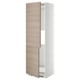 Armoire de cuisine METOD, blanche avec portes en hêtre, étagère réglable, charnière à pression pour un nettoyage facile.