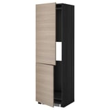 Armoire haute METOD avec tiroir et porte marron clair, design en bois, étagère réglable.