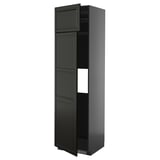 Armoire de cuisine METOD noire avec portes biseautées.