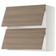 Armoires de cuisine bicolores, bois clair et blanc, vue en angle, design minimaliste moderne.