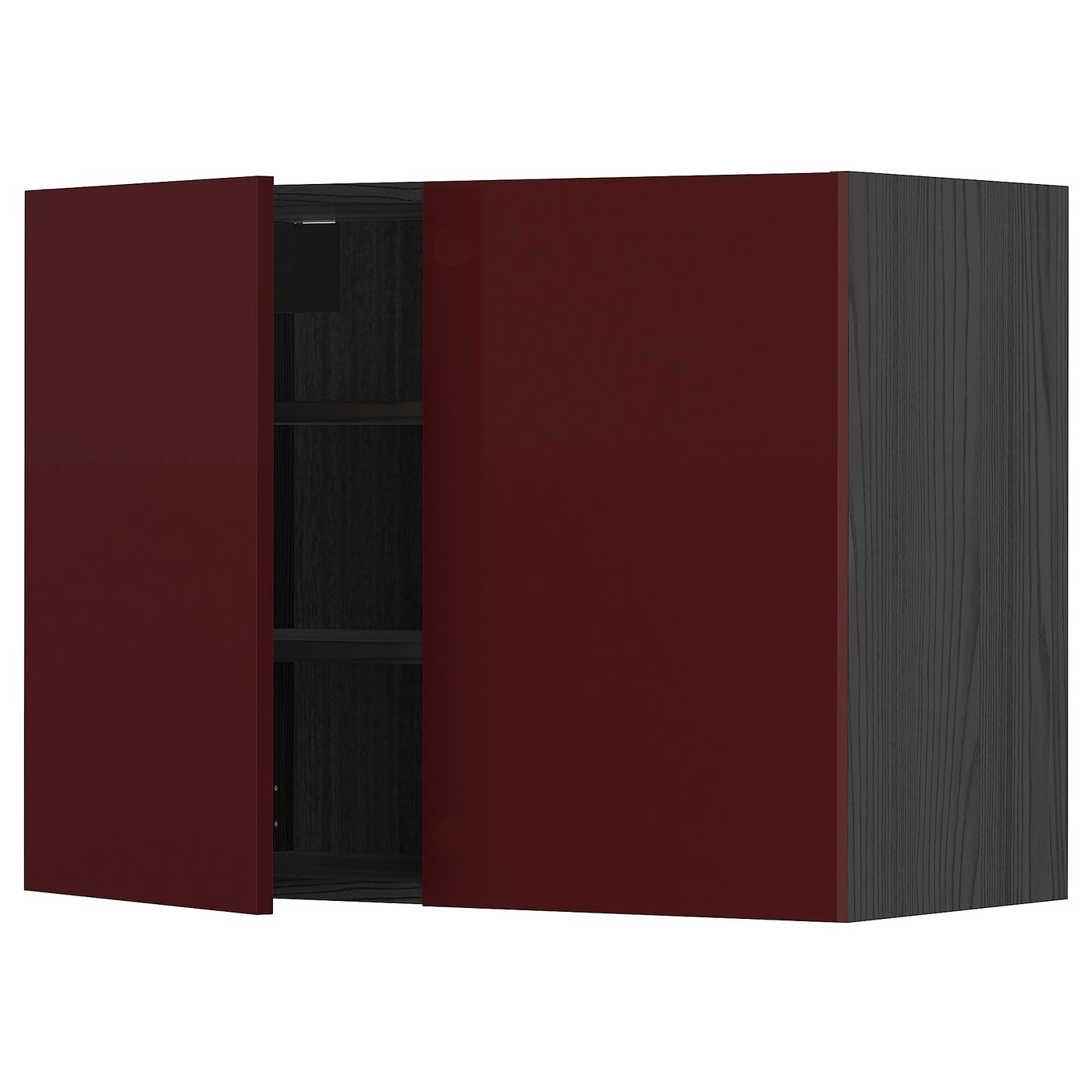Metod El Mur Tbls 2p Noir Kallarp Brillant Brun Rouge Fonce 80x60 Cm Ikea