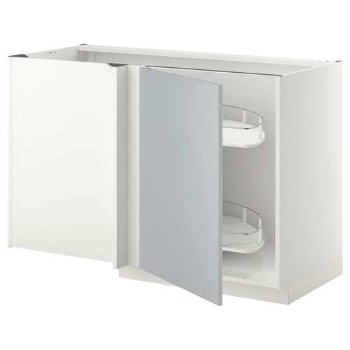 Metod Elt Bas Angle Amenagement Coul Blanc Veddinge Gris 128x68 Cm Ikea