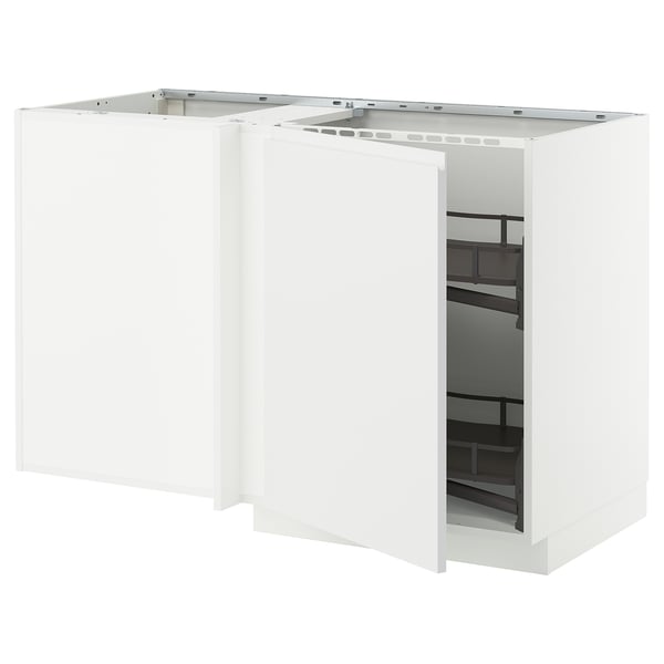 Armoire de cuisine blanche METOD avec étagères coulissantes, moderne et minimaliste.