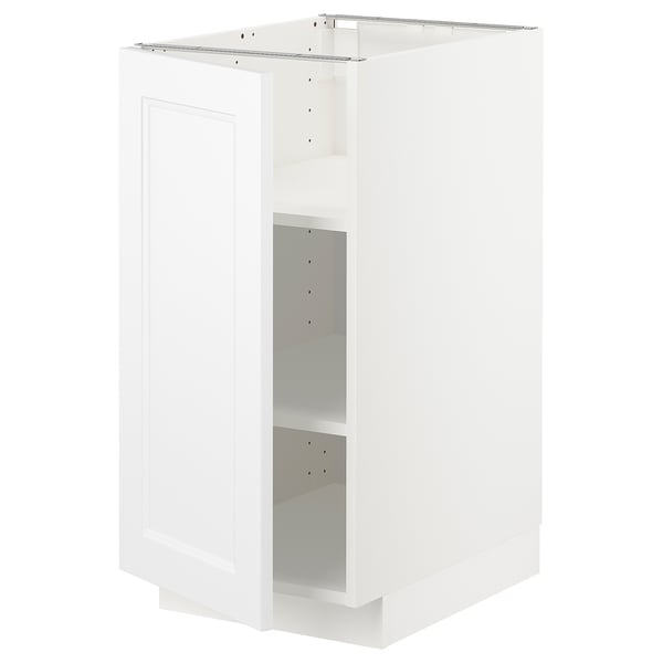Armoire de cuisine moderne blanche METOD avec étagère réglable, porte gauche/droite.