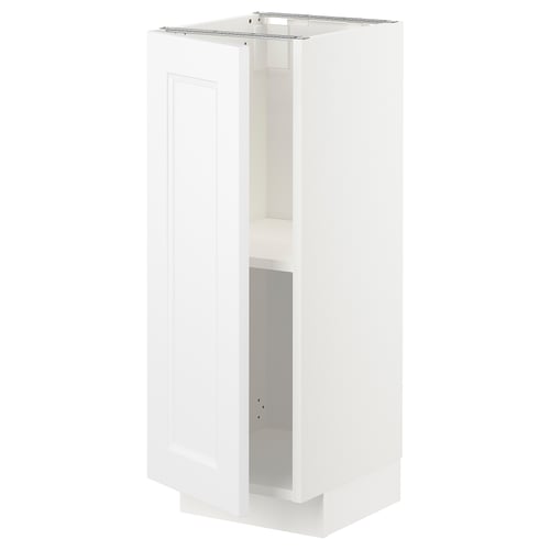 Armoire de cuisine METOD blanche, rectangulaire, design épuré avec étagères réglables.