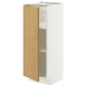 Armoire murale METOD en blanc avec étagères orientables, porte en chêne clair, forme carrée.