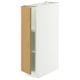 Un meuble de rangement METOD blanc avec une porte en bois. Il est rectangulaire, doté d’un design élégant avec des étagères réglables.