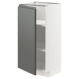 Armoire de cuisine moderne : METOD, gris foncé, intérieur blanc, étagères réglables.