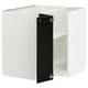 Armoire de cuisine Ikea METOD blanche avec porte noire, forme carrée, étagères réglables.