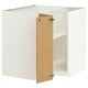METOD Élément bas d'angle+tablette, blanc/Sinarp plaqué chêne, 88x88 cm