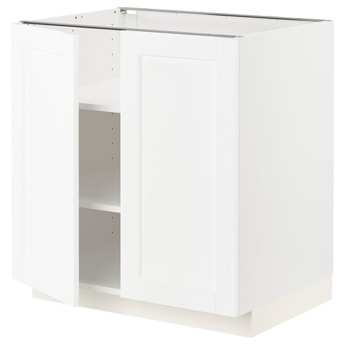 Armoire de cuisine METOD blanche avec étagères réglables.