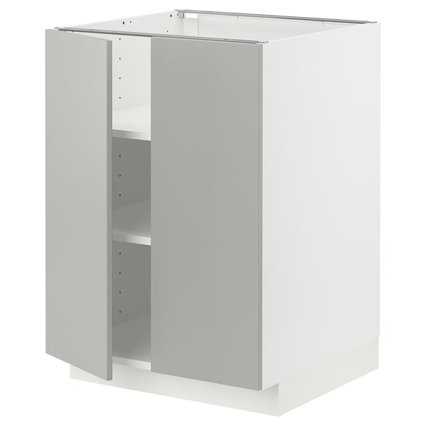 Armoire METOD blanche en gris clair avec un design épuré.