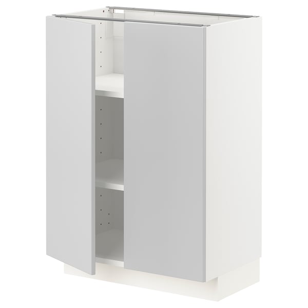 Metod Element Bas Tablette 2portes Blanc Veddinge Gris 60x37 Cm Ikea