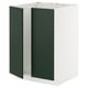 Meuble de cuisine METOD avec portes havstorp vert foncé, base blanche, forme carrée, design moderne.