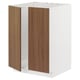 Meuble de cuisine en noyer METOD, carré, blanc et grain de bois, design minimaliste moderne, robuste et élégant.