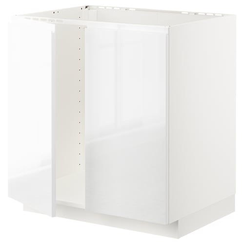 Armoire de cuisine METOD blanche avec finition brillante moderne.